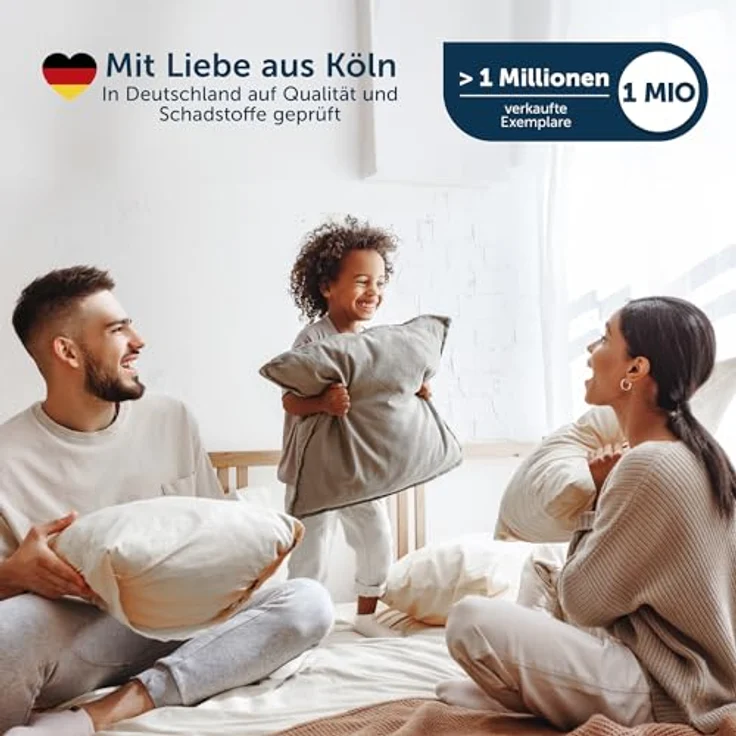 Blumtal Matratzenschoner 100x220 cm - wasserdichte Matratzenauflage 100x220 cm aus 80% Baumwolle - Oeko-TEX zert. Inkontinenzunterlage waschbar bis 95 °C - knisterfreier Bett Topper - Bettwanzen Schutz – Bild 8