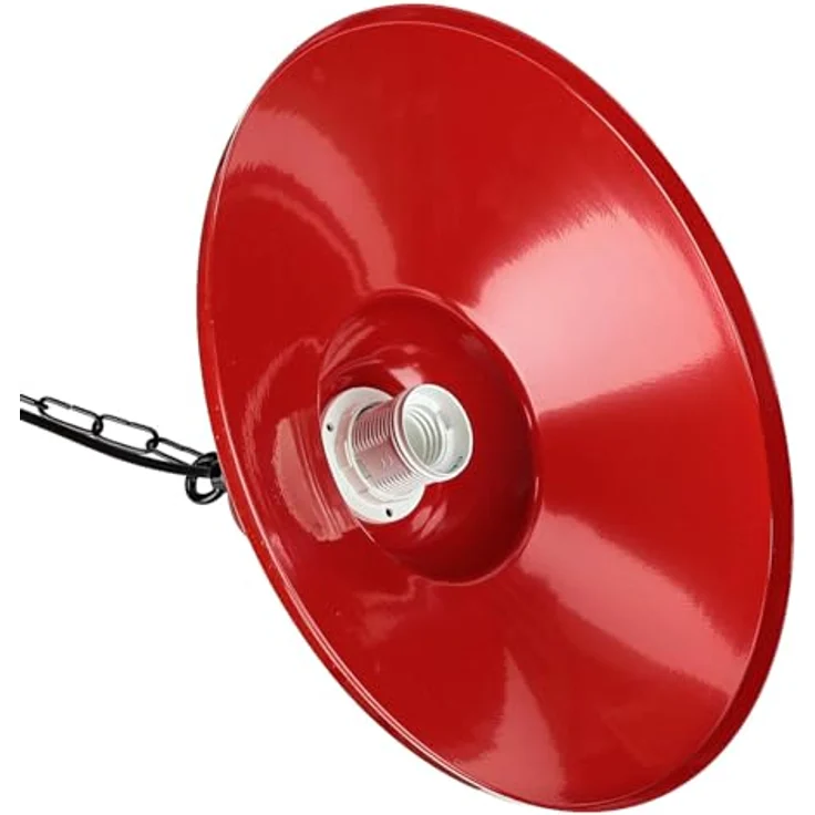 Licht-Erlebnisse Pendelleuchte Iron E27, Höhenverstellbare Hängeleuchte im industriellen Design, Rot – Bild 7
