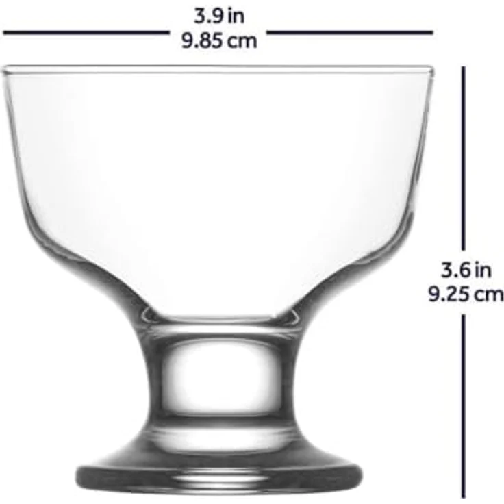 LAV Eisschale LAV Destina Eis- und Dessertschalen - 285 ml (9 3/4 oz), 6er Set, Glas, (Packung, 6-tlg), Elegantes Glasschalen für Desserts und Eis 6er-Set, 285 ml – Bild 4