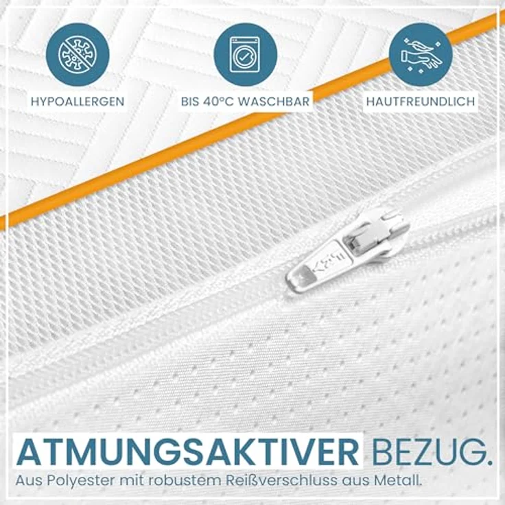 Gentle North, Topper Gel-Memory- und Komfortschicht – 7 cm – Stärke H2/H3 – Matratzentopper, (1-tlg), 7 cm, schadstoffgeprüft (Stoffe, Fäden, Reißverschlüsse & Schaum etc) – Bild 7