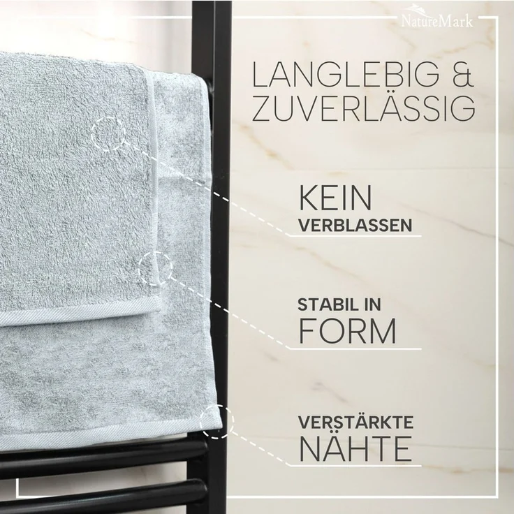 NatureMark Gästehandtuch 20er-Sparpack Frottier Gästetücher 30x50cm, 100% Baumwolle (20-St), GÃ¤stehandtuch 30x50cm FrÃ¼hlings blau – Bild 3