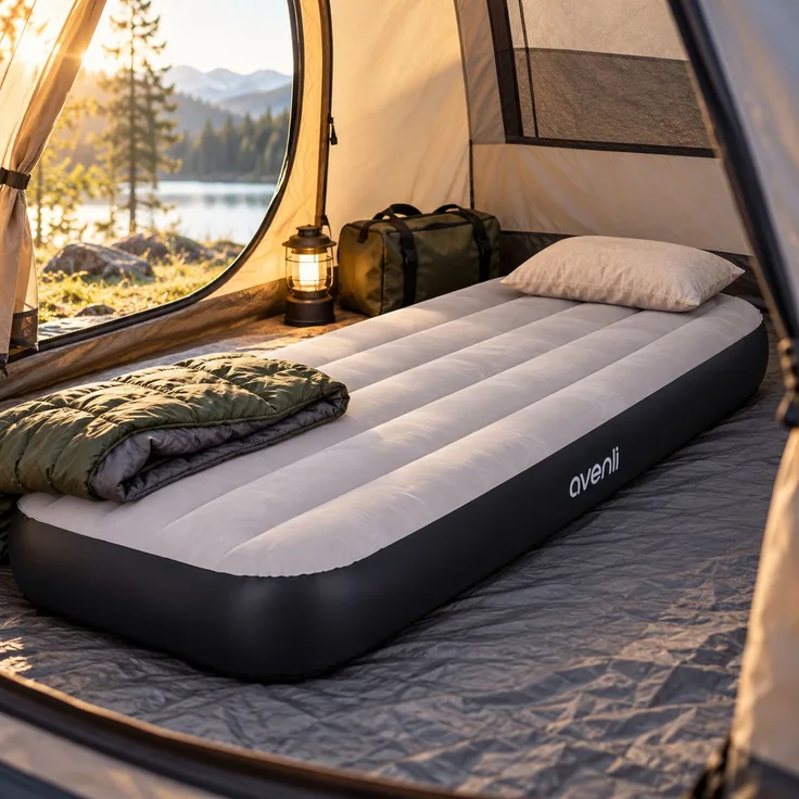 Avenli Luftmatratze Camping BeamRest grau 191x76x25cm