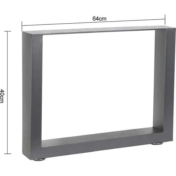 Tischuntergestell 64x40 cm Möbelfüße Grau Tischbeine Industrie Bankkufen Stahl – Bild 8
