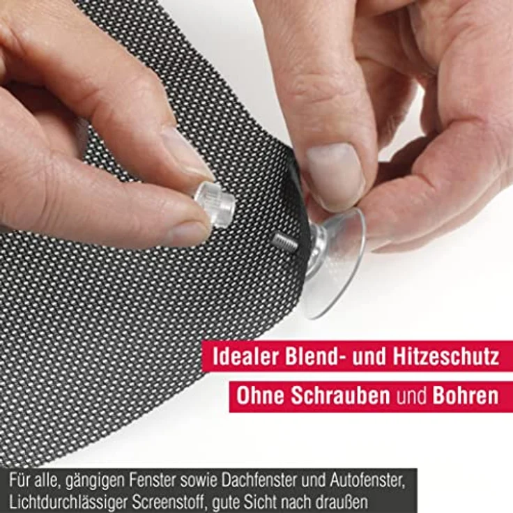 Gardinia Sonnenschutz Schwarz, Plissee mit 100% Polyester, 100 cm x 150 cm, hoher Blend- und Hitzeschutz – Bild 3