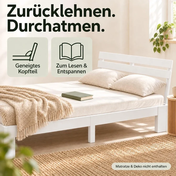 Relaxdays Bett Massivholz 120x200 cm – Bild 7