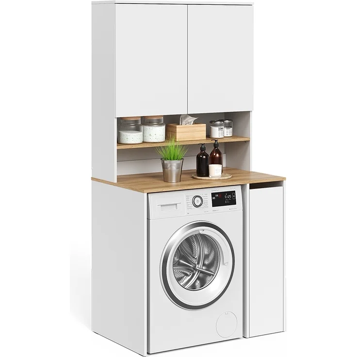 Waschmaschinenschrank Viktor Weiß/Artisan 93.6 x 88.2 cm 2 Teile mit Regal Vicco – Bild 5