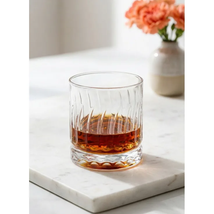 Hermia Concept 'LV-WAV430F' Whiskygläser-Set (6-teilig), Transparent, 8,5 x 8,5 x 9,1 cm, 330 ml