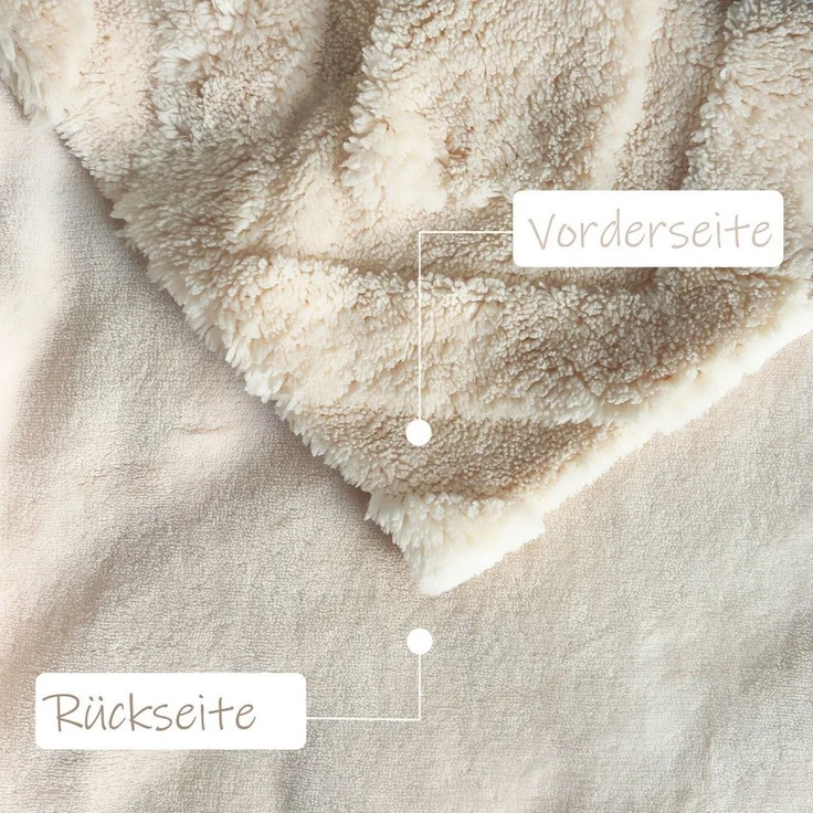KEAYOO Bettwäsche TF, Polyester, 2 teilig, Flauschig warmes Teddy Plüsch warm für Winter – Bild 2