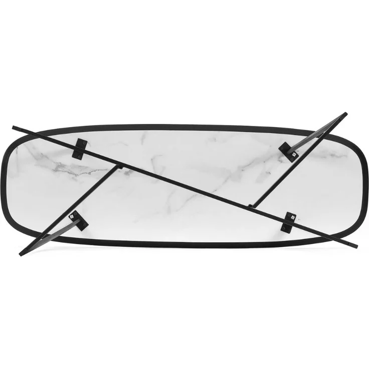 Design Konsolentisch TURIN 120cm weiss Marmor-Optik Konsole Metallgestell – Bild 6