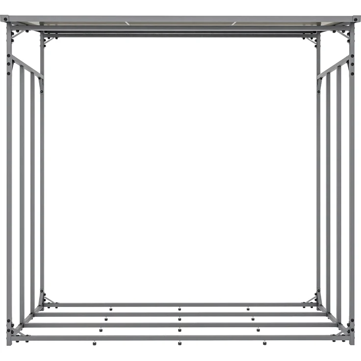 DELUKE® Kaminholzregal aussen mit Abdeckung HEOD - für Feuerholz Brennholzregal aussen Kaminholzunterstand Kaminholzständer draussen Feuerholzregal aussen, 70x165x165, Aluminium, Mit Plane – Bild 3