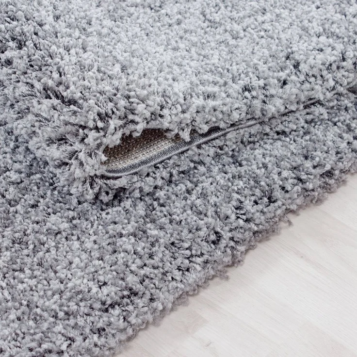 Teppium Teppich Unicolor - Einfarbig, Rund, Höhe: 30 mm, Einfarbig Shaggy Teppich Wohnzimmer Langflor versch. farben und größen – Bild 2