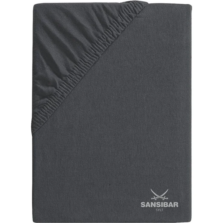 Sansibar Sylt Spannbettlaken Spannbettlaken SANSIBAR Jersey BL 140x200 cm grau Spannbetttuch