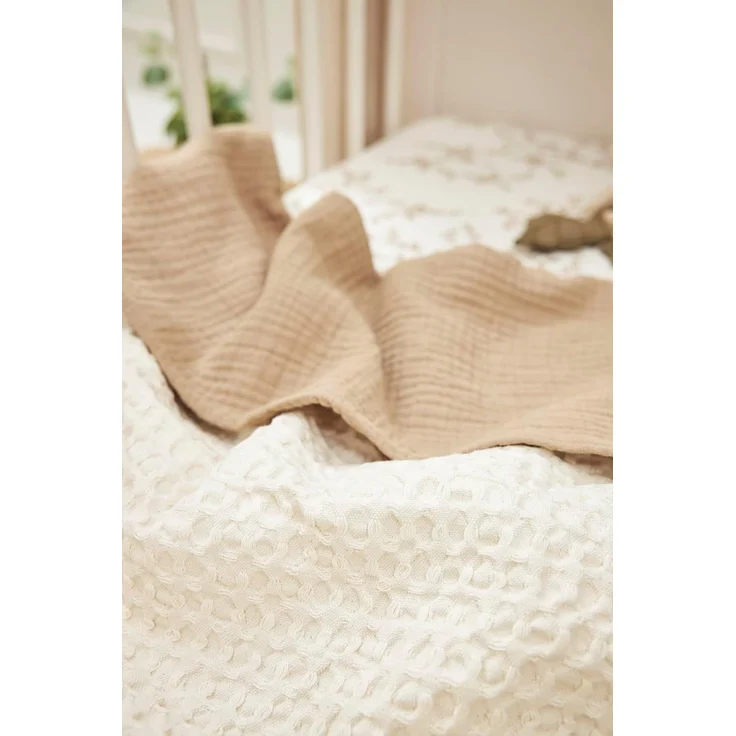 Meyco Waffel Babydecke - 75 x 100 cm - Natur Créme – Bild 5