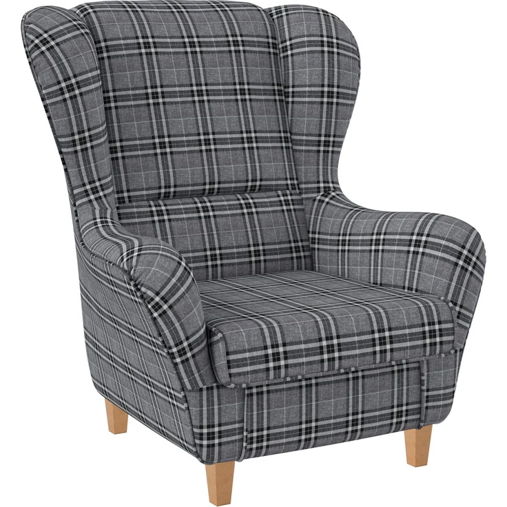 Supellex Sofia Ohrensessel mit Hocker | Design Oxford Grau – Bild 2