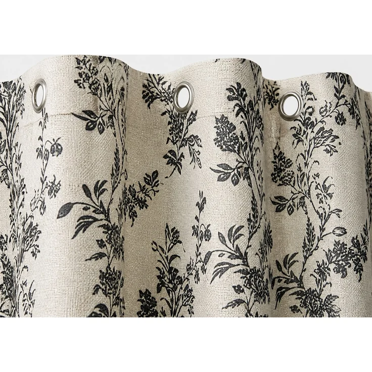 Wasserdichter Duschvorhang mit Blumenmuster Beige-Schwarz, 120x180 cm – Bild 3