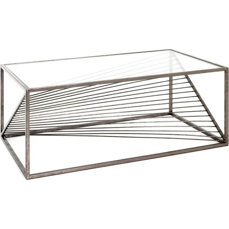 Couchtisch aus Glas/ Stahl antikbronze, ca. 100x60 cm