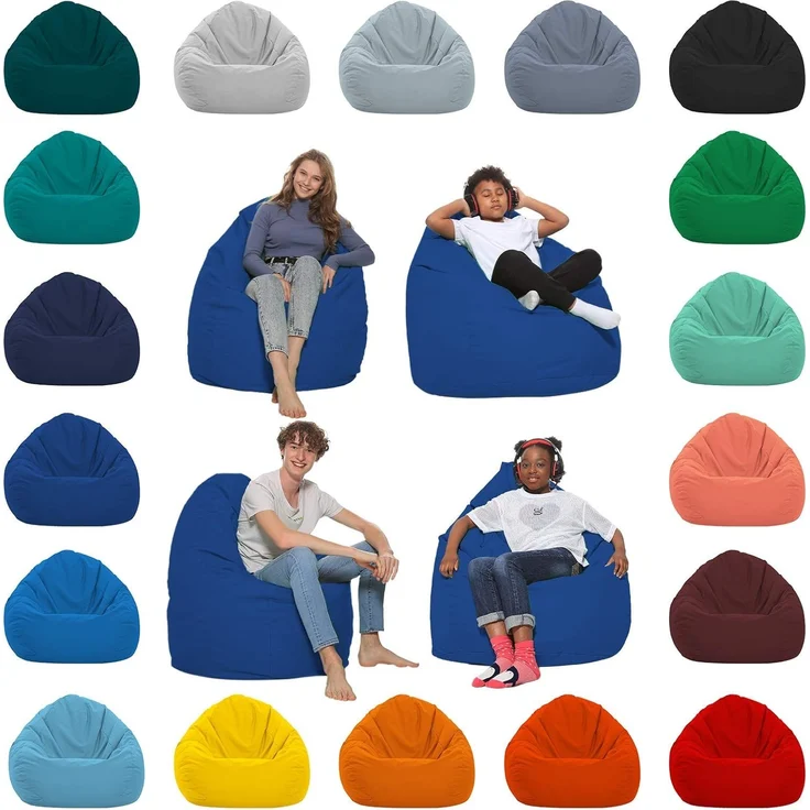 HomeIdeal - Sitzsack XXL Bodenkissen für Erwachsene & Kinder - Geeignet für Gaming oder Entspannen - Indoor wie Outdoor da er Wasserfest ist - mit EPS Perlen, Farbe:Blau, Größe:XXXL – Bild 1