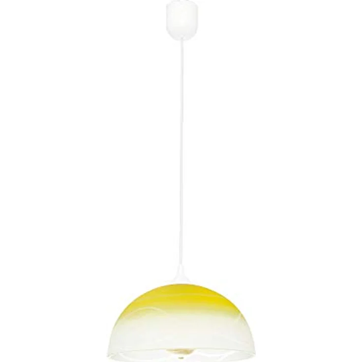 Licht-Erlebnisse Pendelleuchte Gelb Weiß E27 Ø 30 cm Retro Hängelampe für Küche und Esszimmer – Bild 4