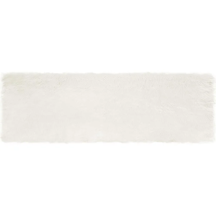 vidaXL Kunstschaffell Teppich Tafalla Weiß 80 x 250 cm Polyester 42021458 – Bild 1