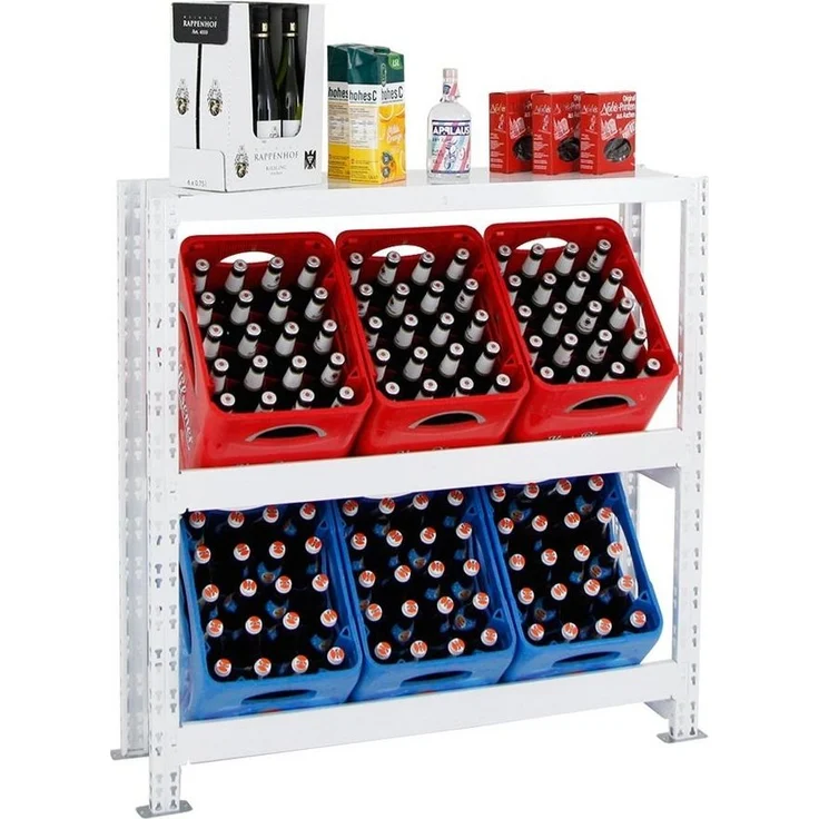 PROREGAL® Flaschenregal Getränkekistenregal Kastenregal TEGERNSEE XL für 6 Kästen + Ablage, Hochwertiges Getränkekistenregal für Küche Garage Abstellraum – Bild 5