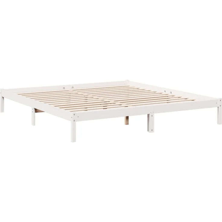 vidaXL Massivholzbett Extra Lang ohne Matratze Weiß 200x210 Kieferholz 852413 – Bild 5