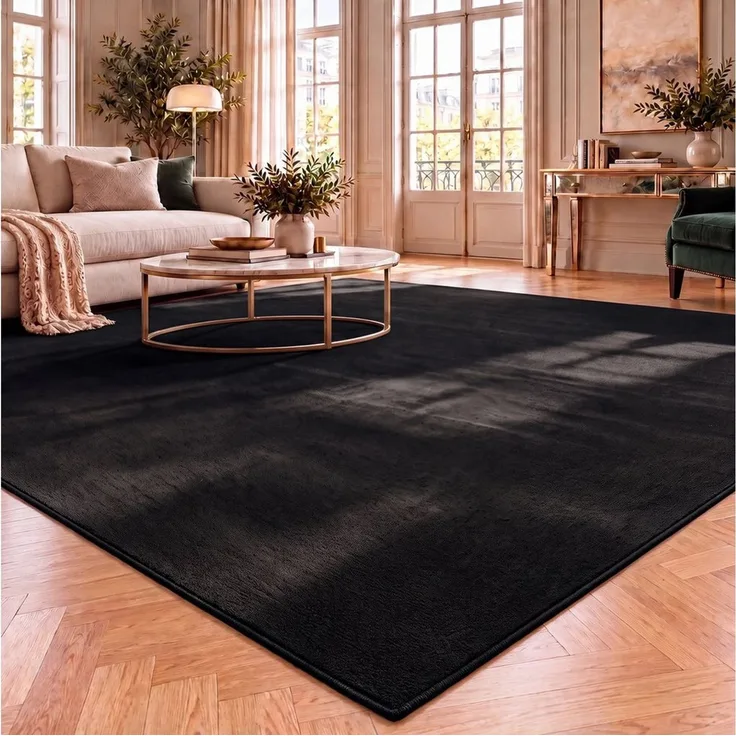 Vimoda Teppich Cozy Kurzflor Teppich – Angenehm warm & weich, waschbar & rutschfest, Rechteck, Höhe: 10 mm, Fellteppich Uni, Wohnzimmer, Schlafzimmer, kinderzimmer