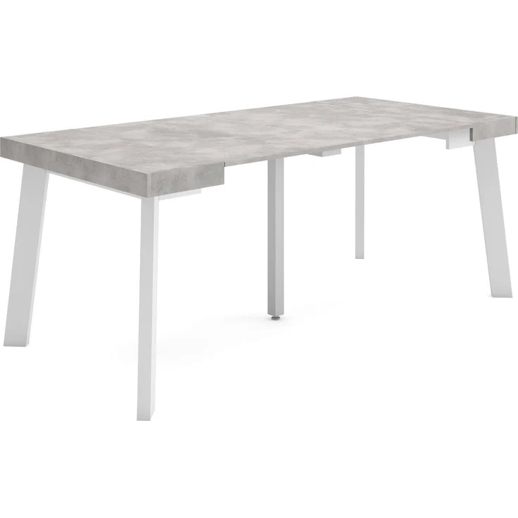 Skraut Home | Ausziehbarertisch | Multifunktionaler ausziehbarer | 180 | Für 8 Gäste | Hölzerne Beine | Moderner Stil | Zement