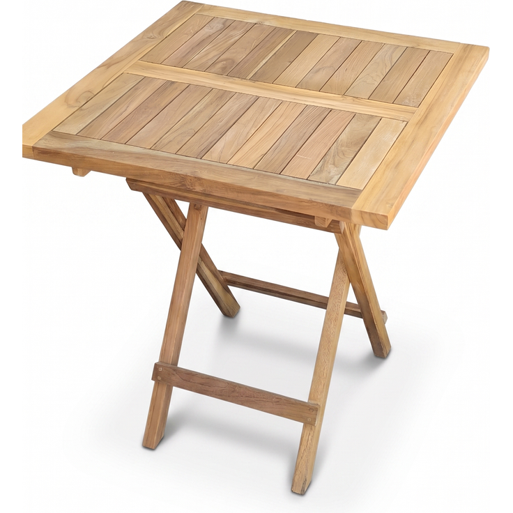 Linder Exclusiv Klapptisch Gartentisch 60 x 60 cm in Premium Teak Natur – Bild 2