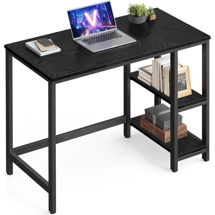 Vasagle Schreibtisch Computertisch, Bürotisch mit 2 Ablagen, 50 x 100 x 76 cm – Bild 1