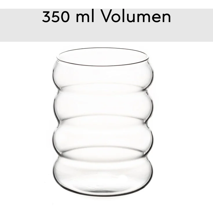 Hanseküche Gläser-Set Trinkgläser Set, Borosilikatglas, mit Glasstrohhalm - Perfekt für Eiskaffee, Wasser und Cocktails – Bild 4