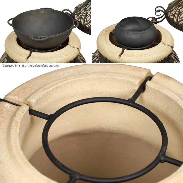 Tandoor Stein aus Schamottton mit Zubehör-Set 7-teilig – Bild 4