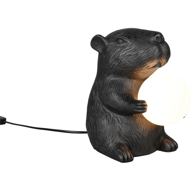 Besondere Tischleuchte CAPI kleine Capybara Lampe Schwarz, Höhe 25cm – Bild 2