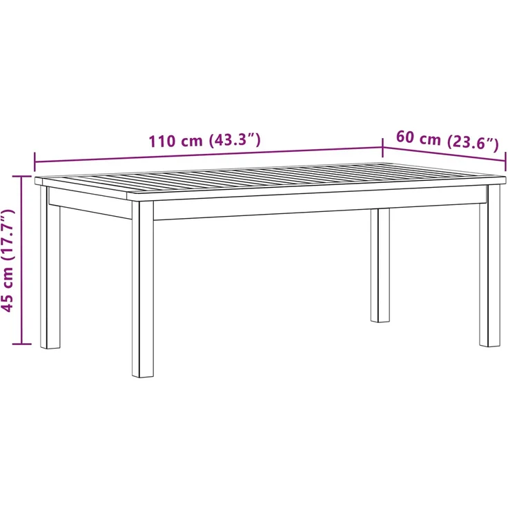 Couchtisch Sofatisch, Helles Akazienholz 110 x 60 x 45 cm d273e – Bild 7