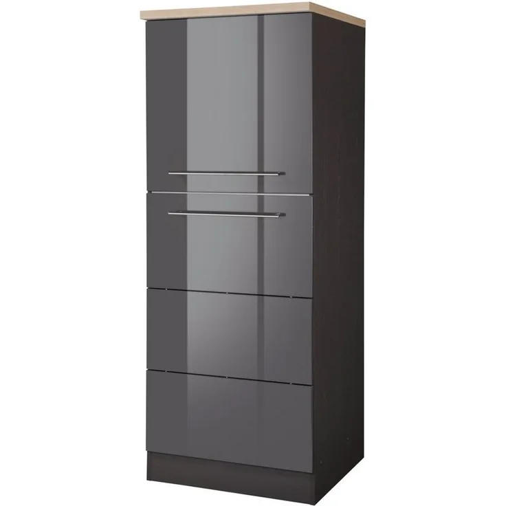 KOCHSTATION Seitenschrank KS-Wien Breite 60 cm, Höhe 165 cm, Türanschlag wechselbar