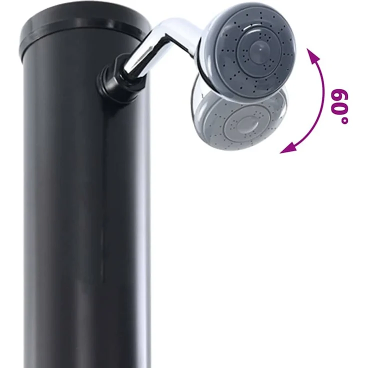 vidaXL Außen Solardusche Schwarz 217 cm PVC und Aluminium 42003407 – Bild 10