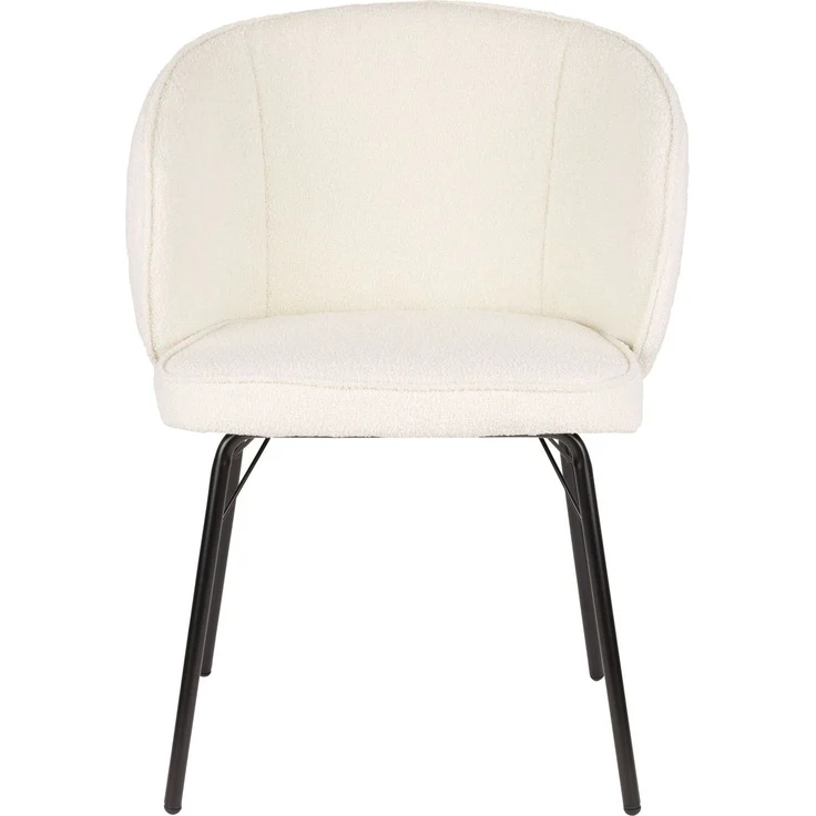 Esszimmerstuhl Joa im 2er-Set, Weiß gepolstert mit Gestell aus Eisen 59,5x60x81 cm – Bild 5