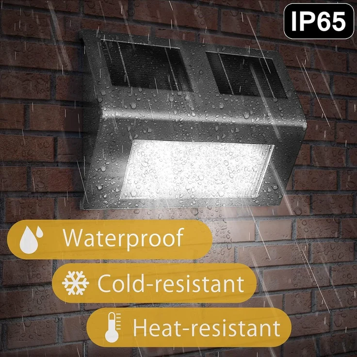 monzana LED Solarleuchte, Wandleuchte, Hängend Edelstahl Solarlampe für Draußen Wetterfest Wandleuchte Balkon – Bild 6