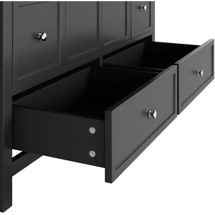 Standwaschtisch mit Kunstharzbecken, 120x50x86,5 cm, Schwarz – Bild 9