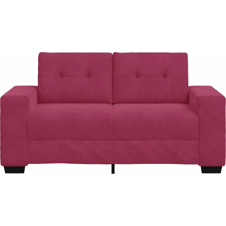 vidaXL | Zweisitzer-Sofa | mit Kissen Weinrot Samt 4105114 – Bild 1