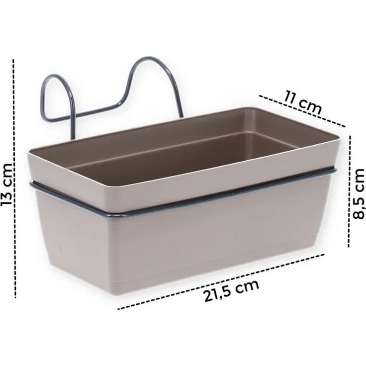 GarPet Blumenkasten 3 x Hängekasten Blumen Pflanz Kasten Set Wand Metall Haken Halterung – Bild 2