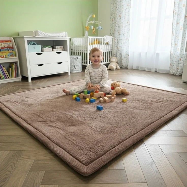 Vimoda Kinderteppich Spielmatte, Krabbelmatte, [3 cm] rutschfest weich & dick, rechteckig, Höhe: 30 mm, Krabbelmatte Baby, kinderzimmer, Spielzimmer – Bild 3