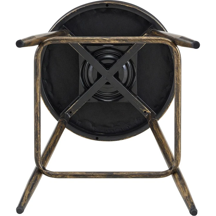 Moderner Metall-Barhocker im Windsor-Stil mit gepolstertem Sitz für Kücheninseln, Bars, Restaurants; Barhocker im Industrial-Stil in Barhöhe; Vintage- und Minimalismus-Stil--Schwarz+Braun--96x39x39cm--YOUDENOVA – Bild 2