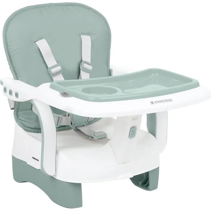 Kikkaboo Kinderstuhl, Boostersitz Chewy, Doppeltablett, Sicherheitsgurt, faltbar grün