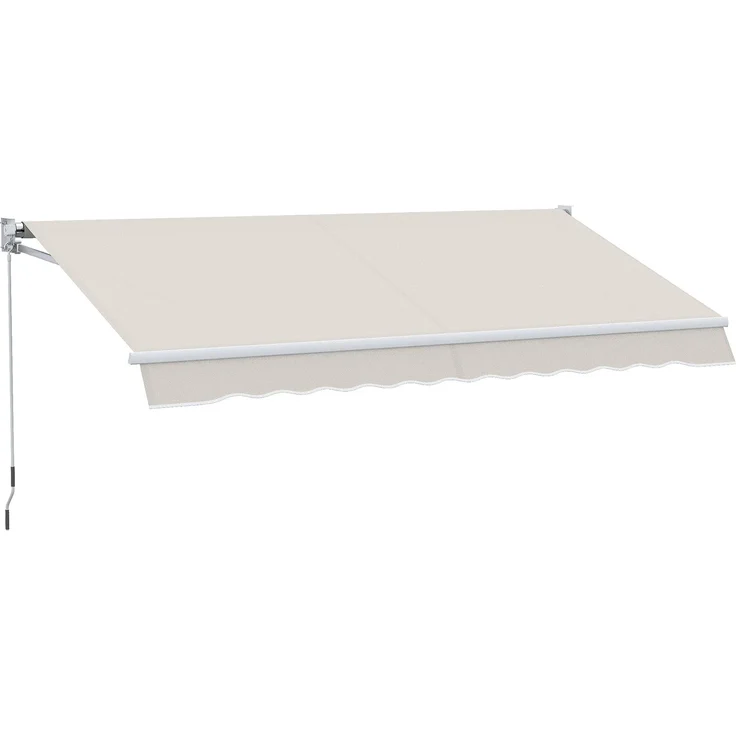 Manuell bedienbares Wandrollo aus Aluminium und UV50+ Polyester, für den Außenbereich, mit Kurbelgriff, 200 x 250 cm, cremeweiß – Bild 2