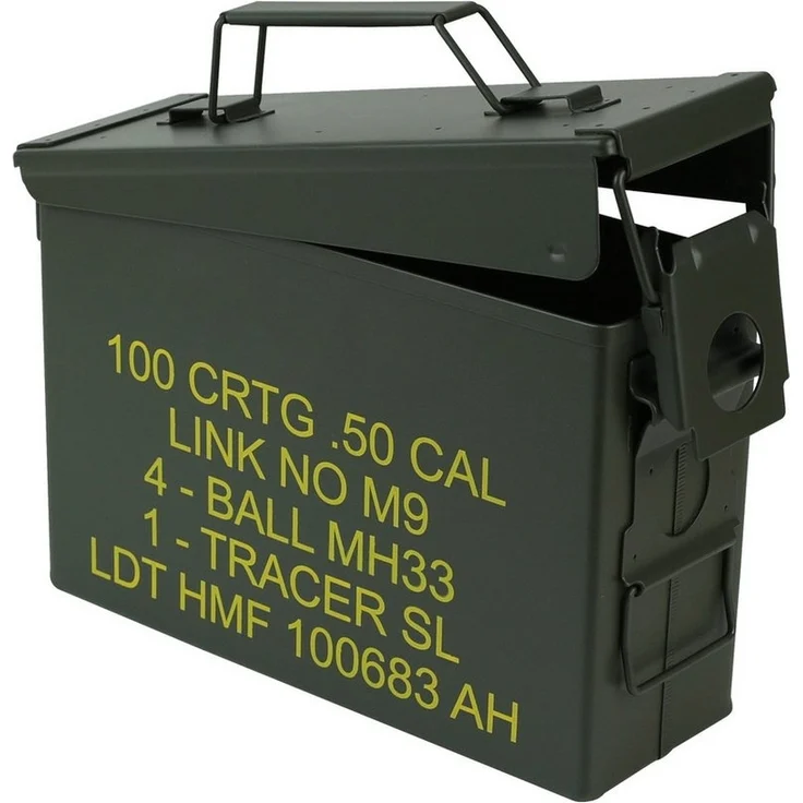 HMF Aufbewahrungsbox Munitionskiste, US Ammo Box, Metallkiste, 27,5 x 17,5 x 9,5 cm, grün – Bild 3