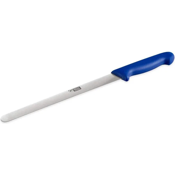 thermohauser Konditormesser (Stahl, rostfrei), einseitig geschliffen, mit blauem Kunststoffgriff, Klinge 26 cm
