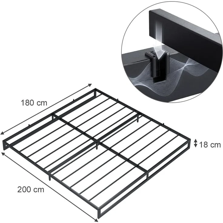 Bettgestell Lenora Schwarz 180x200 Vitalispa – Bild 3