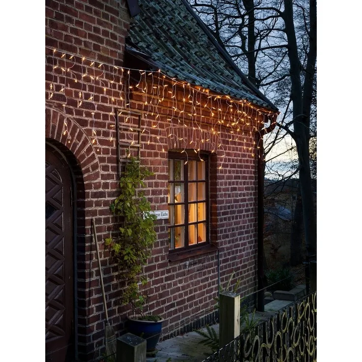 KONSTSMIDE No. 2761-802 LED Eisregen Lichtervorhang 200x bernsteinfarbene Dioden IP44