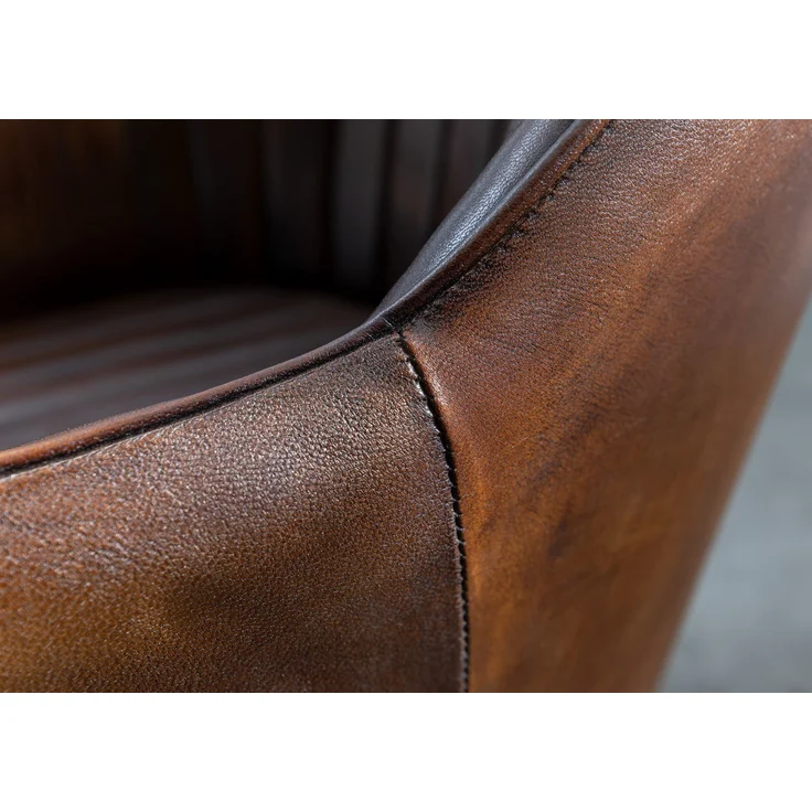 Stuhl Echtleder 54x61x76 braun IRON LABEL #11 – Bild 7