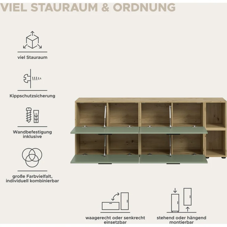 The One Wohnkombination in Smoke Green Nachbildung – Bild 9